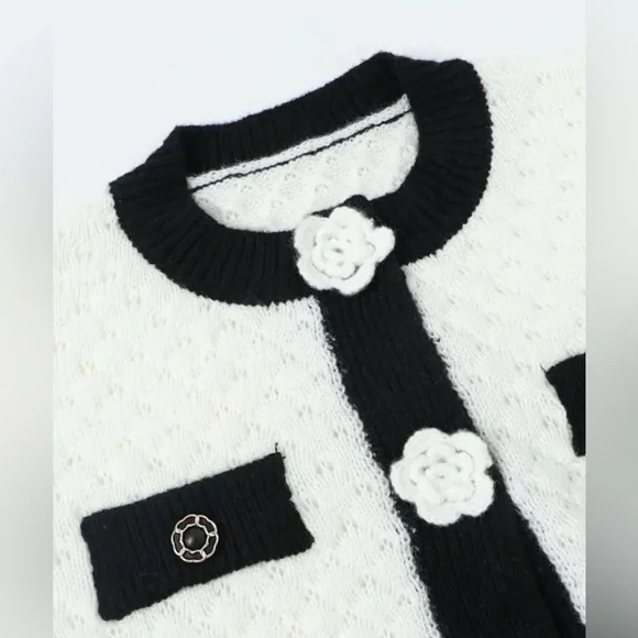 Elegant Gorgeous Short Knit Chic Camellia Cardigan - Picture 4 of 6